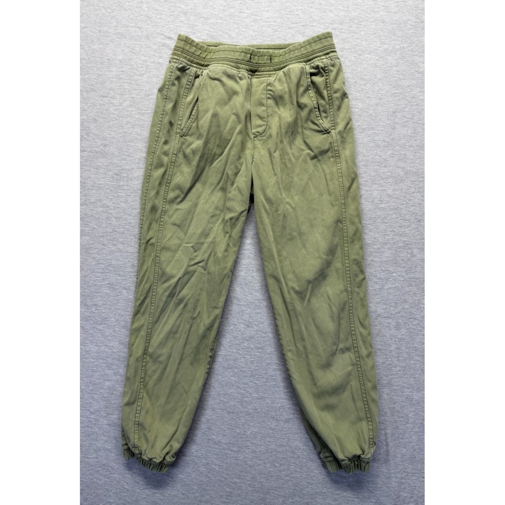 Gap Jogger Pants Womens Petite XS Olive Green Cotton Stretch Tapered Leg Pull On